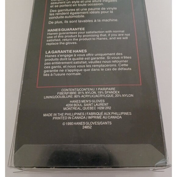 Vintage 1990 Hanes Mens Gloves Gray Size Medium Nylon Blend RARE in Original Box - Picture 9 of 11